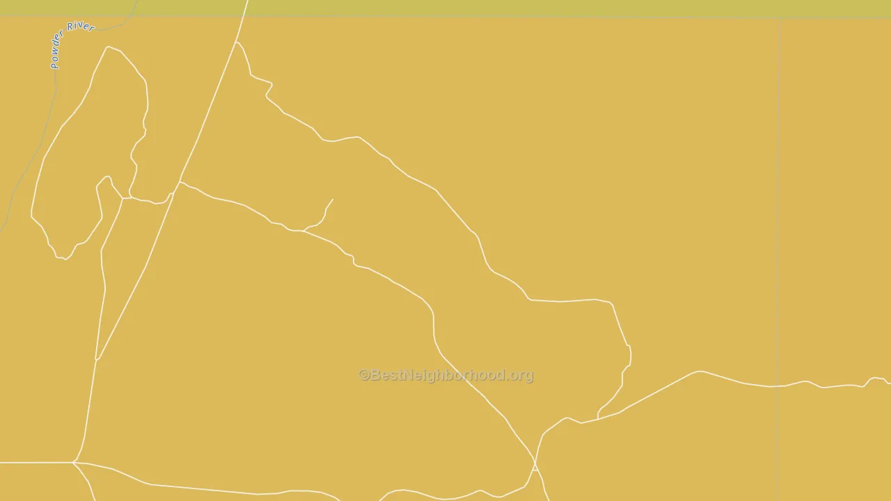 Map of the best neighborhoods in the 59345 area, with better matches in green and worse matches in red