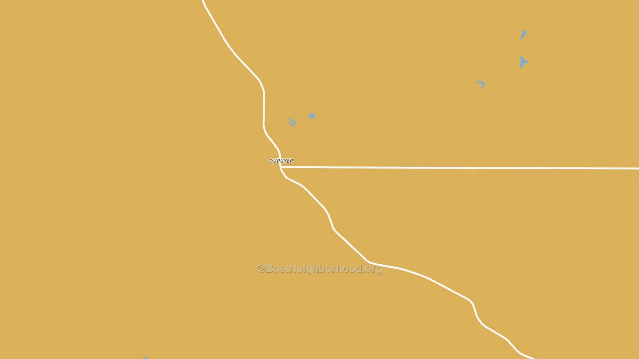 Map of the best neighborhoods in the 59432 area, with better matches in green and worse matches in red