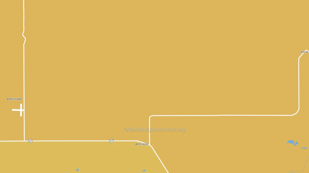 Map of the best neighborhoods in the 59462 area, with better matches in green and worse matches in red