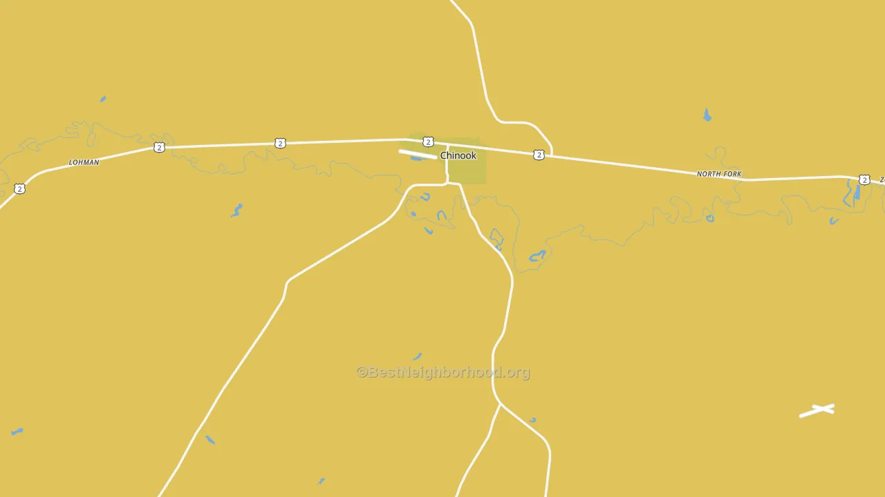 Map of the best neighborhoods in the 59523 area, with better matches in green and worse matches in red
