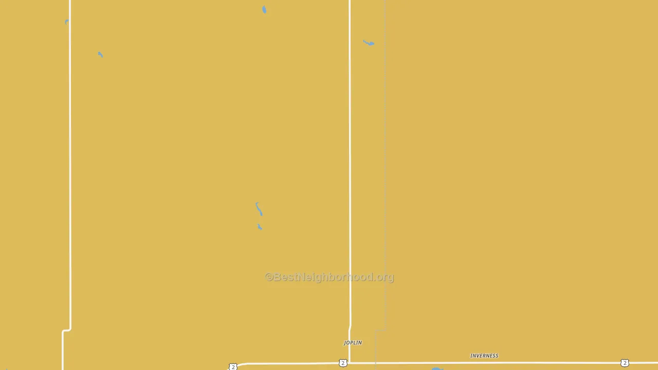 Map of the best neighborhoods in the 59531 area, with better matches in green and worse matches in red