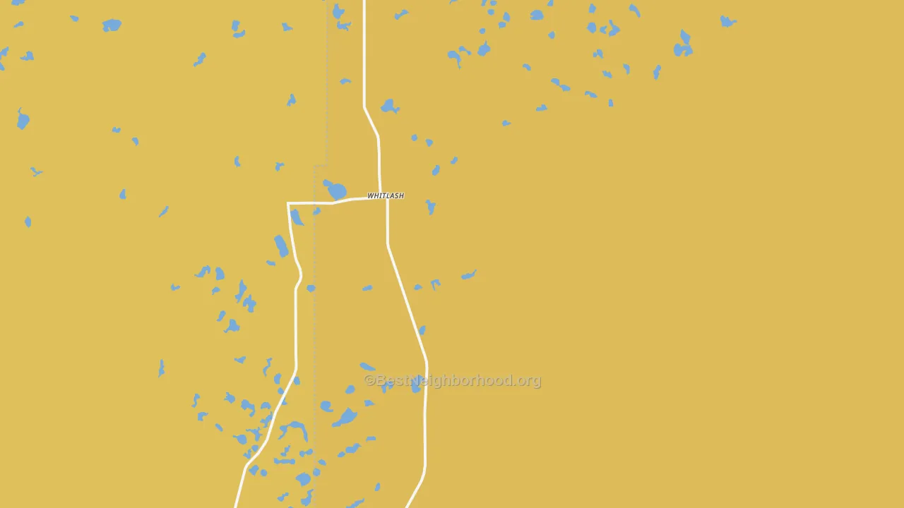 Map of the best neighborhoods in the 59545 area, with better matches in green and worse matches in red
