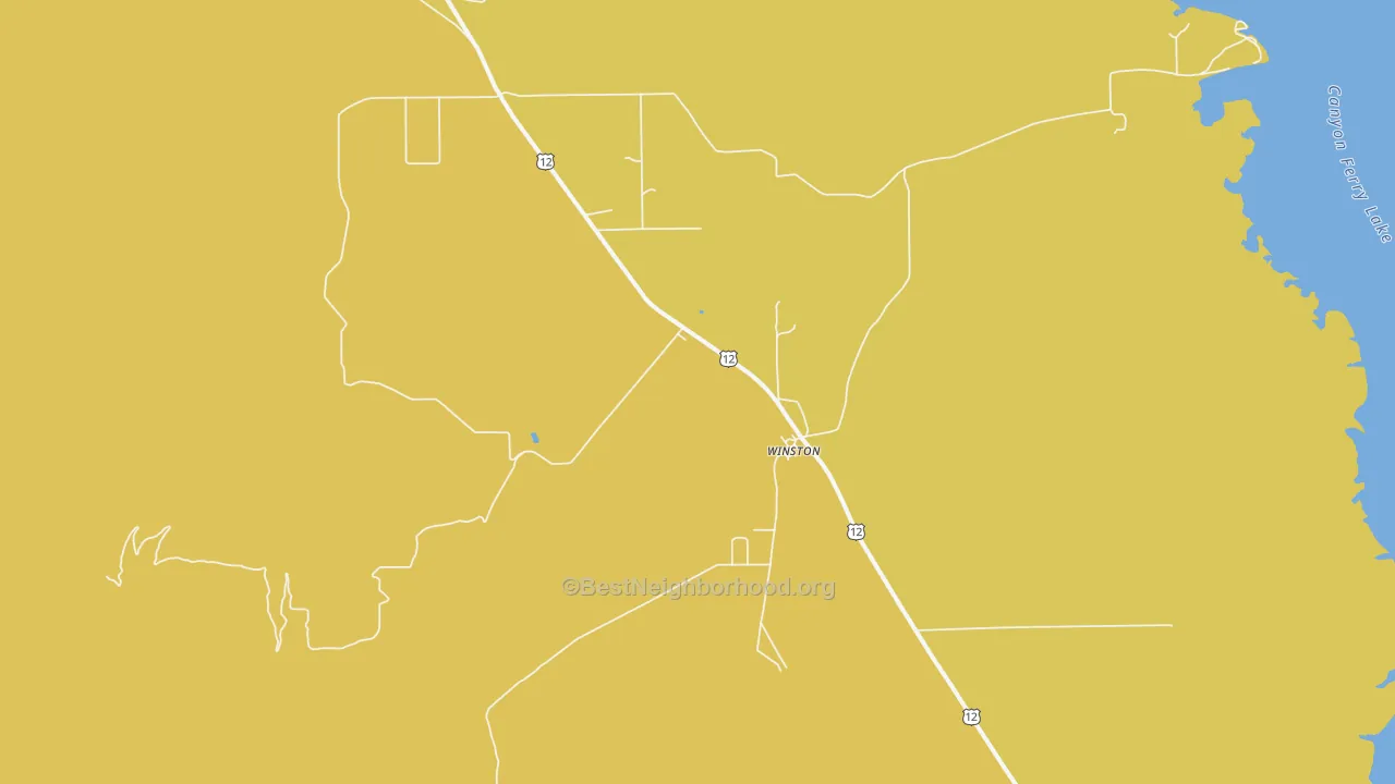 Map of the best neighborhoods in the 59647 area, with better matches in green and worse matches in red