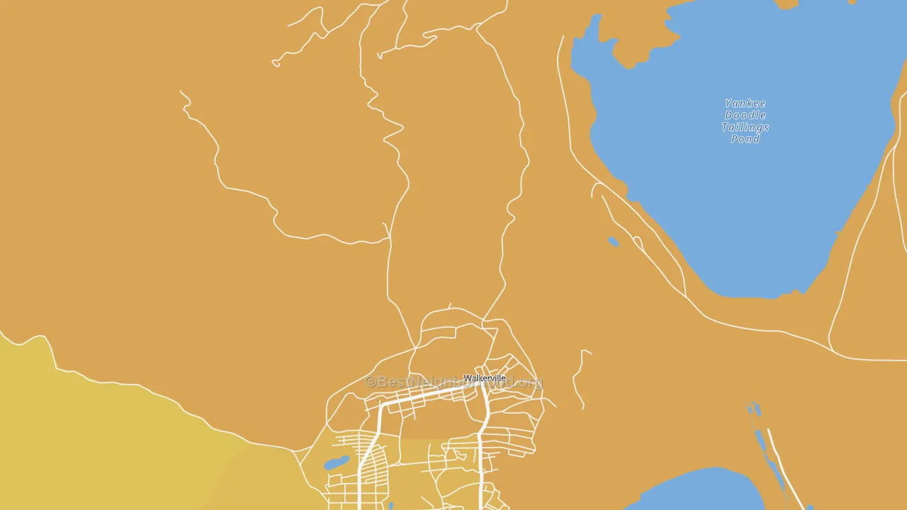 Map of the best neighborhoods in the 59703 area, with better matches in green and worse matches in red