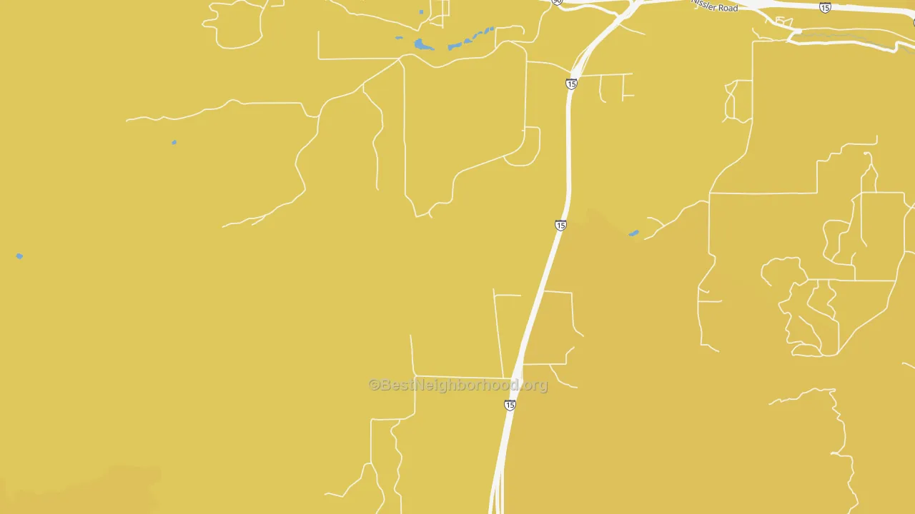 Map of the best neighborhoods in the 59750 area, with better matches in green and worse matches in red