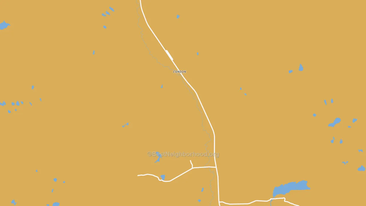 Map of the best neighborhoods in the 59826 area, with better matches in green and worse matches in red
