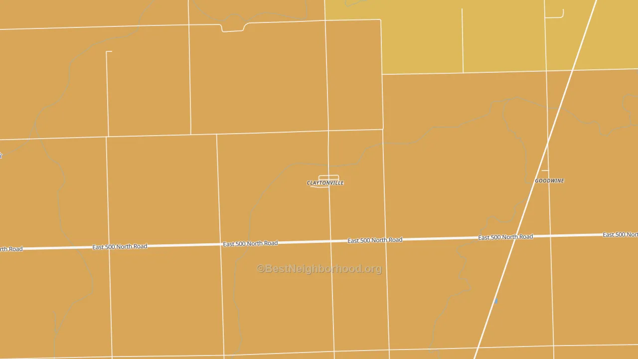 Map of the best neighborhoods in the 60926 area, with better matches in green and worse matches in red