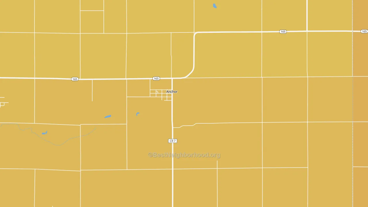 Map of the best neighborhoods in the 61720 area, with better matches in green and worse matches in red