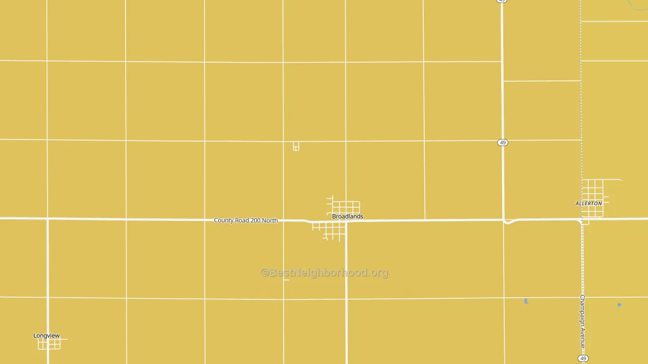 Map of the best neighborhoods in the 61816 area, with better matches in green and worse matches in red