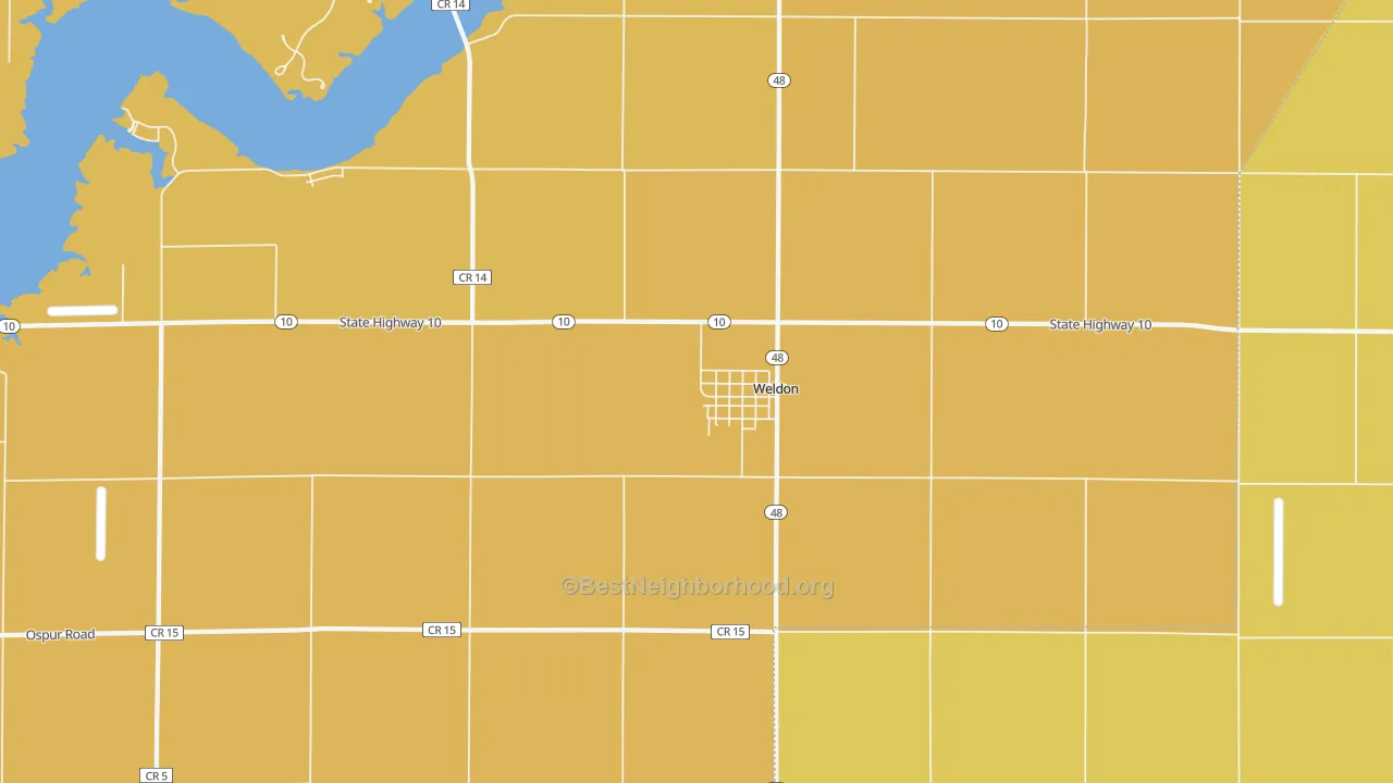 Map of the best neighborhoods in the 61882 area, with better matches in green and worse matches in red