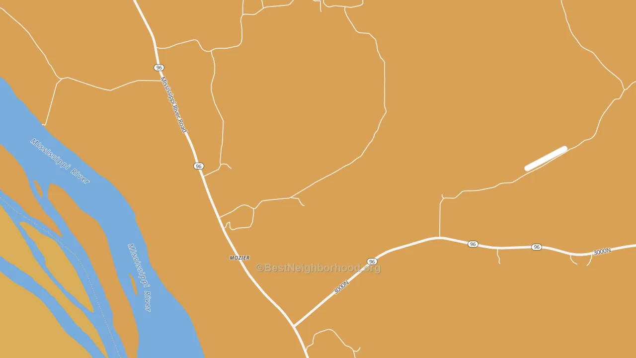 Map of the best neighborhoods in the 62070 area, with better matches in green and worse matches in red