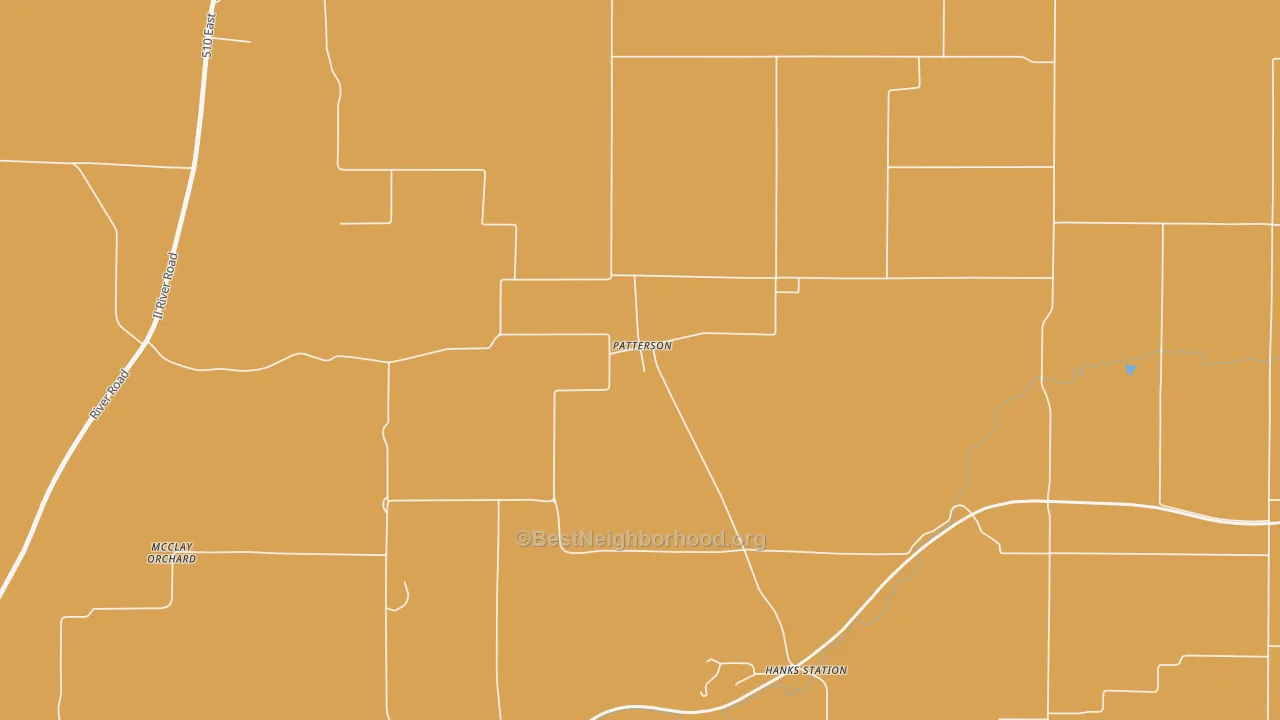 Map of the best neighborhoods in the 62078 area, with better matches in green and worse matches in red