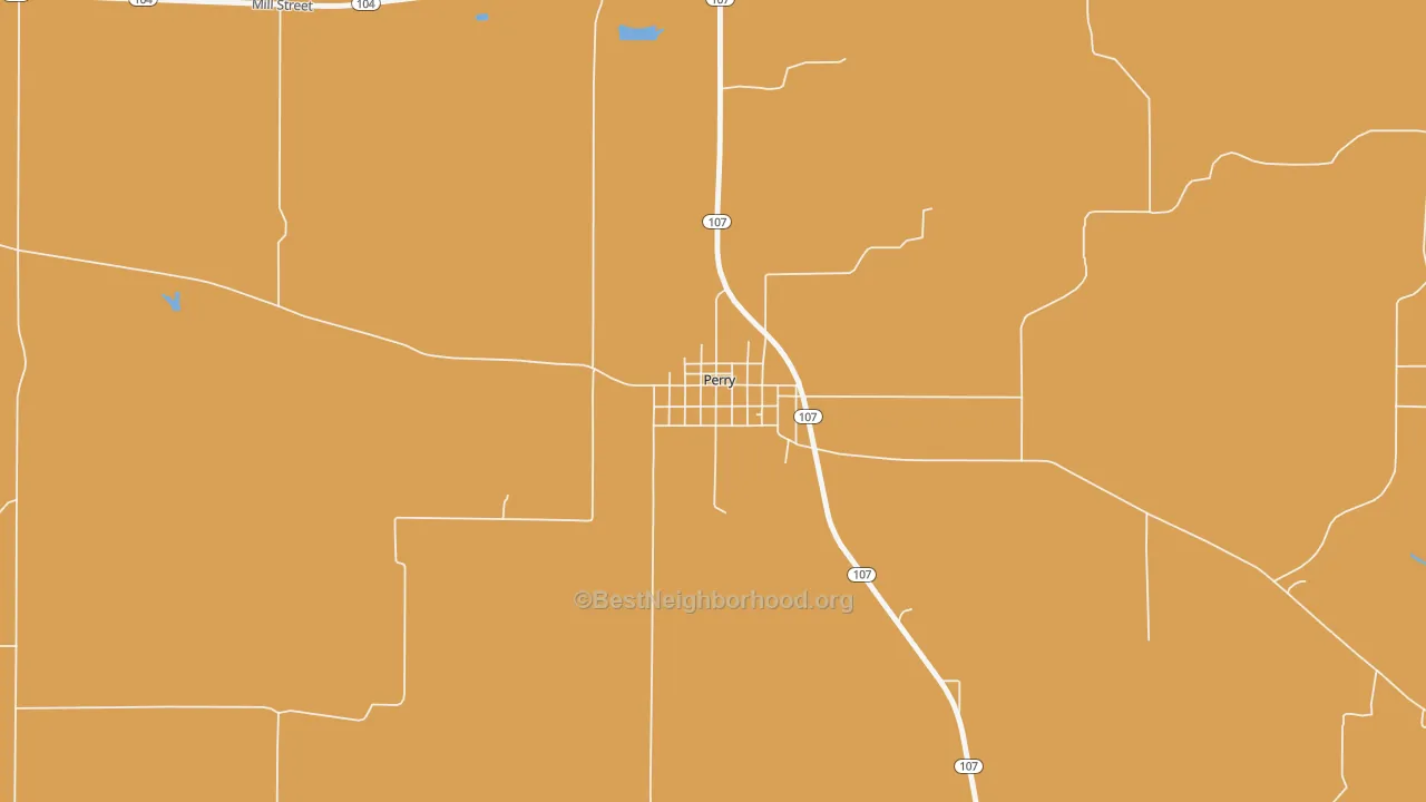 Map of the best neighborhoods in the 62362 area, with better matches in green and worse matches in red
