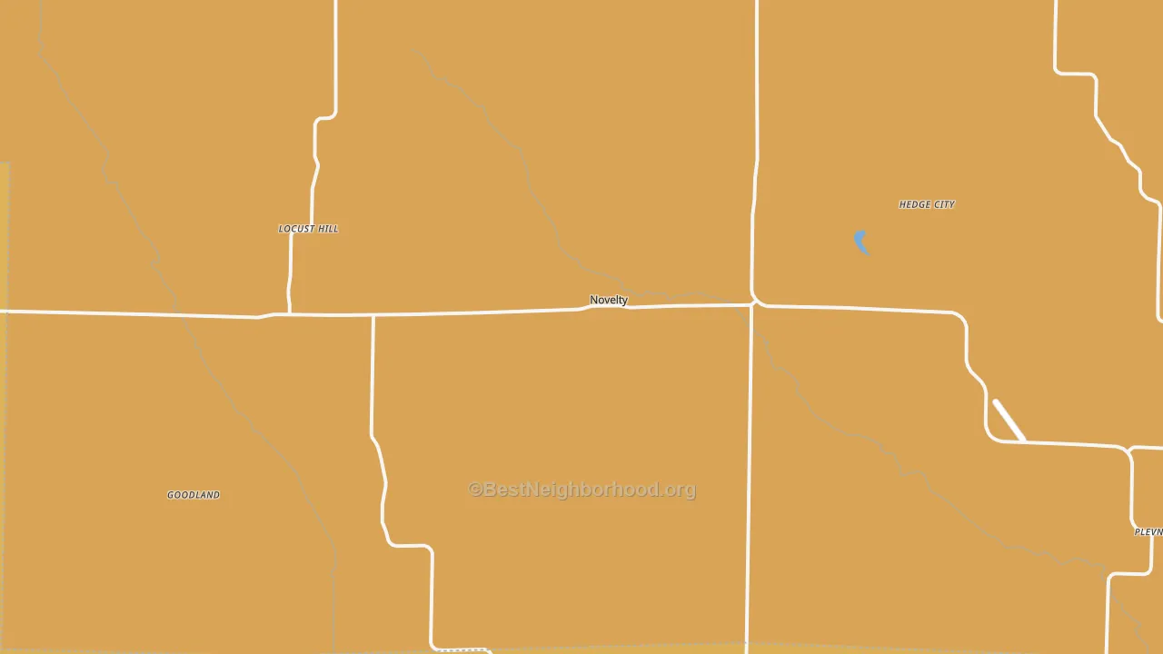 Map of the best neighborhoods in the 63460 area, with better matches in green and worse matches in red