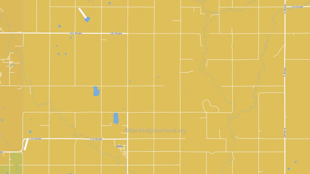 Map of the best neighborhoods in the 66418 area, with better matches in green and worse matches in red