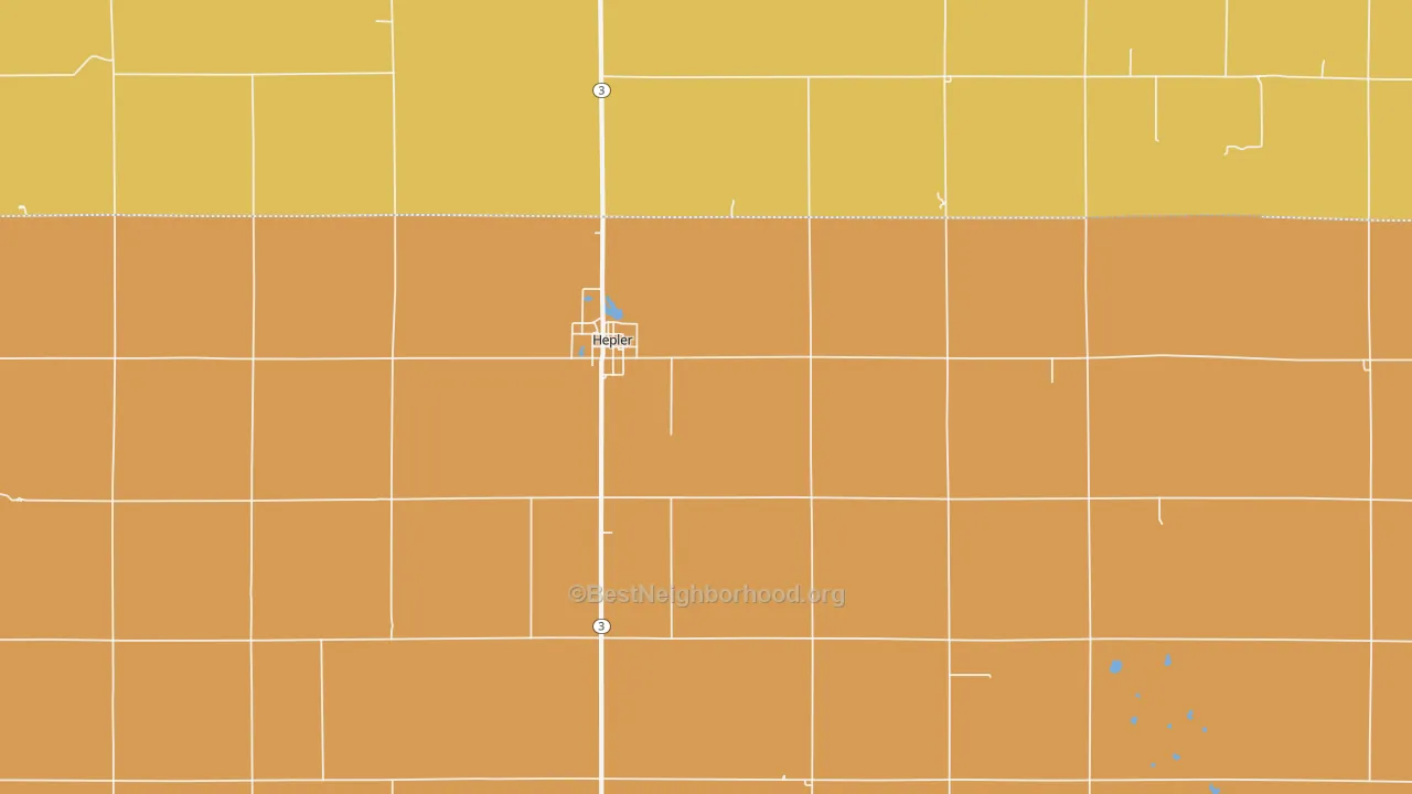 Map of the best neighborhoods in the 66746 area, with better matches in green and worse matches in red