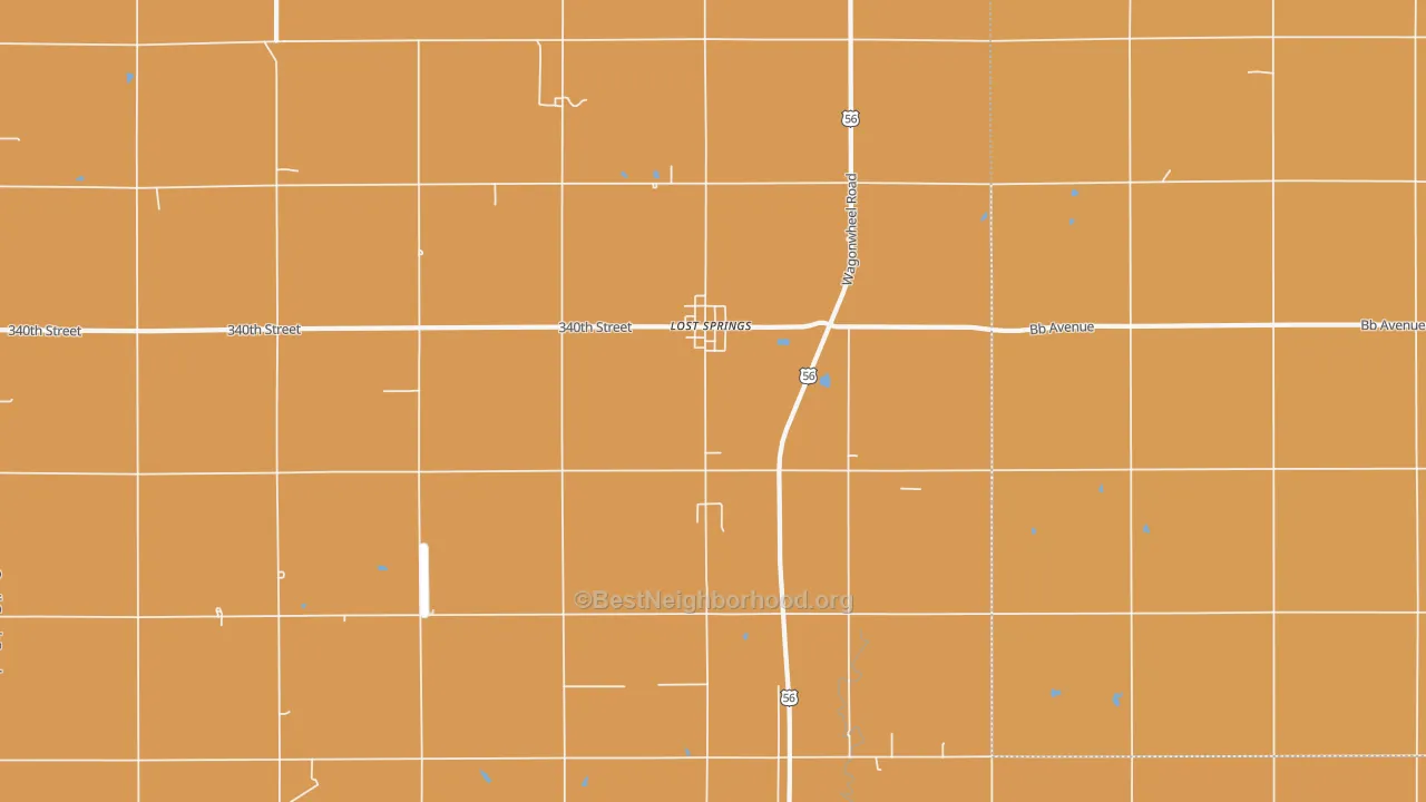 Map of the best neighborhoods in the 66859 area, with better matches in green and worse matches in red