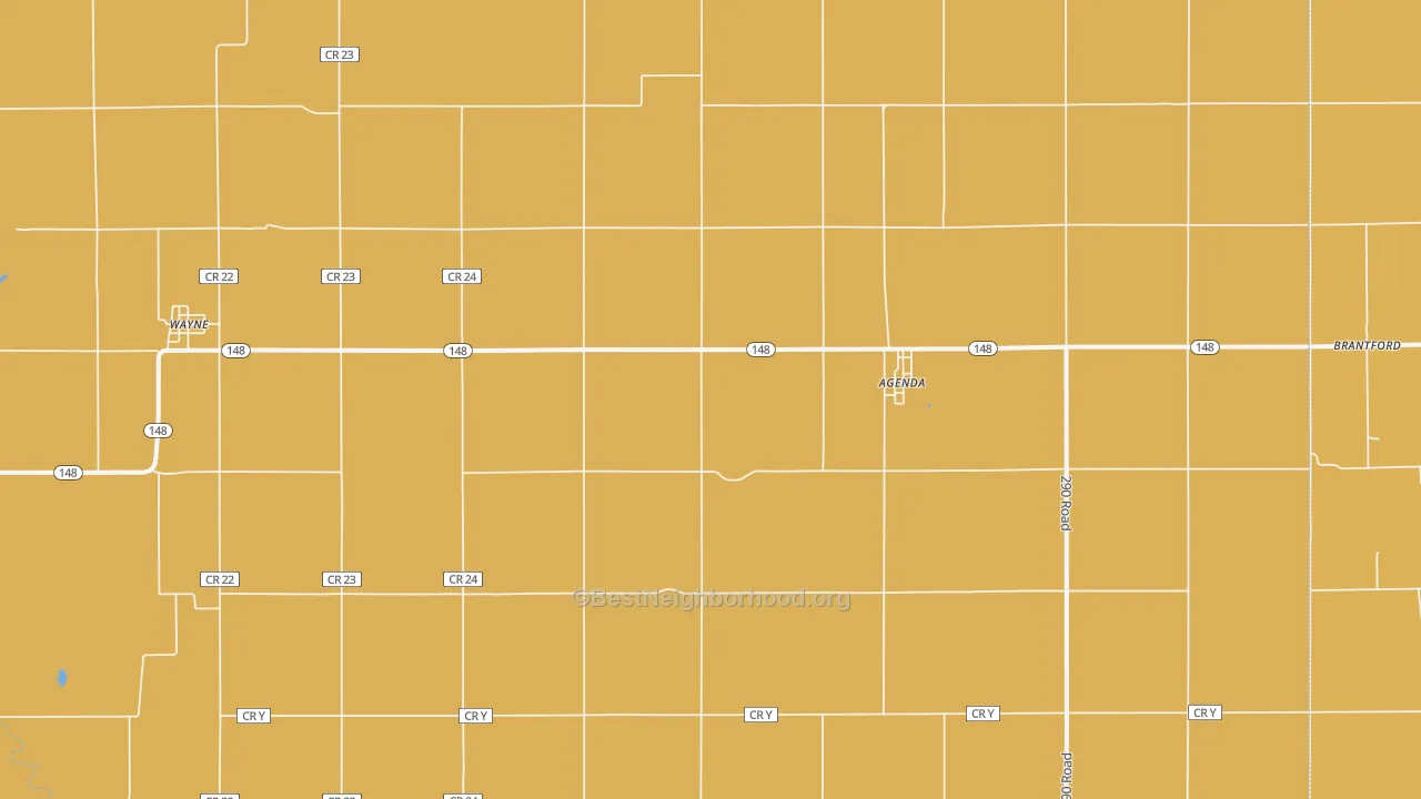 Map of the best neighborhoods in the 66930 area, with better matches in green and worse matches in red
