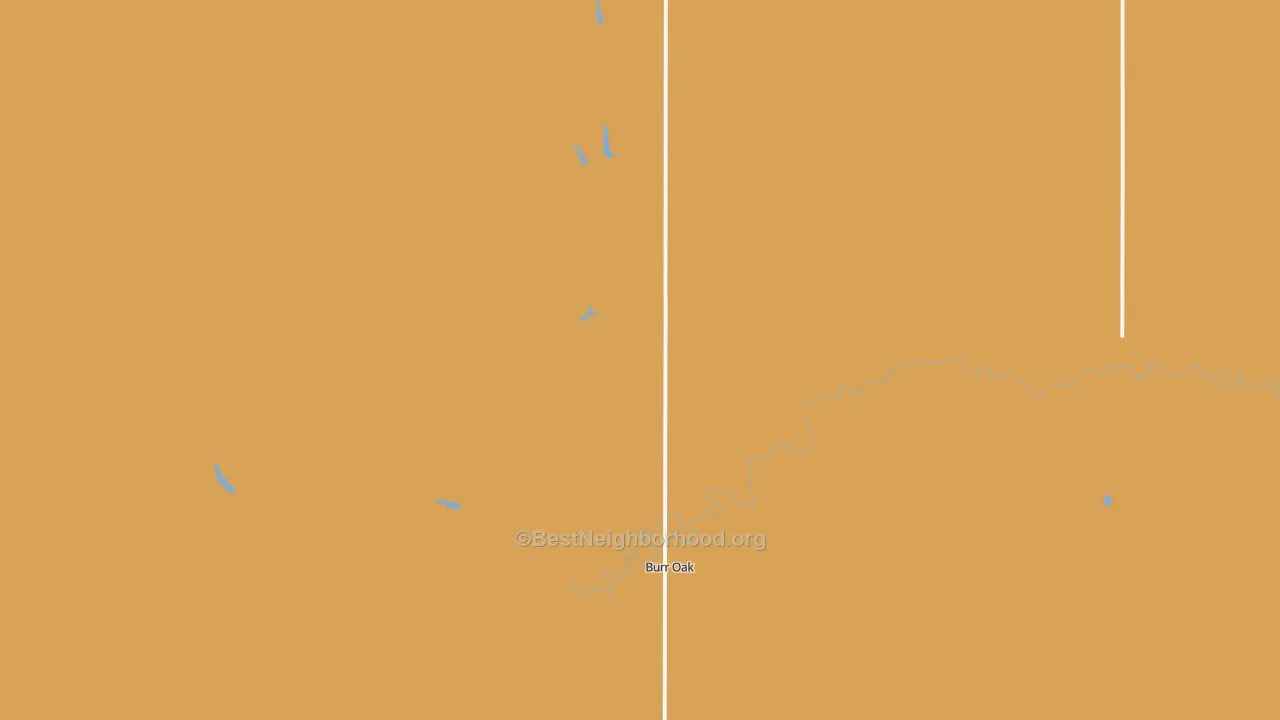 Map of the best neighborhoods in the 66936 area, with better matches in green and worse matches in red