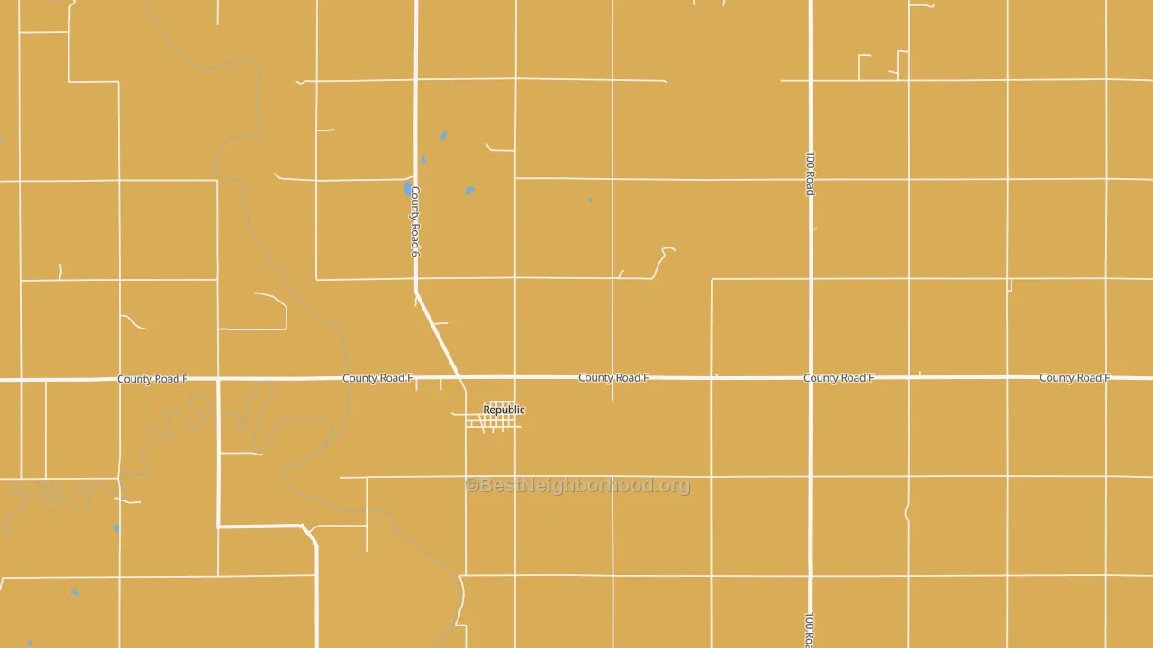 Map of the best neighborhoods in the 66964 area, with better matches in green and worse matches in red