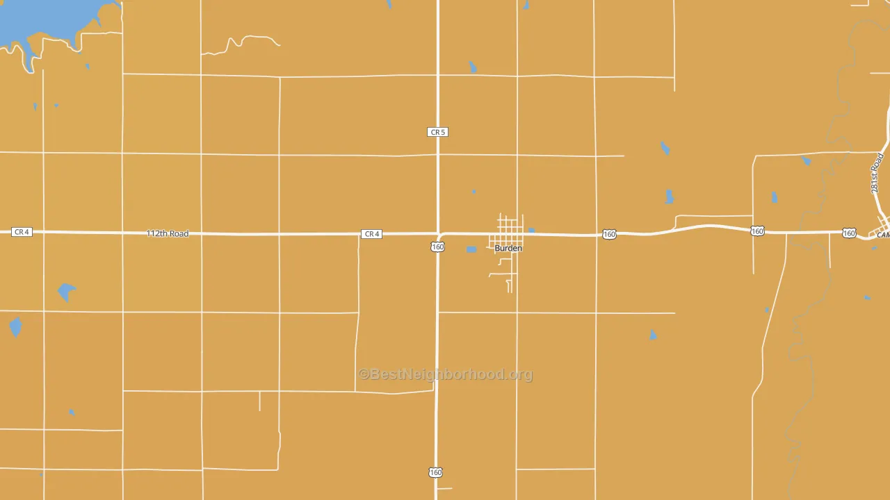 Map of the best neighborhoods in the 67019 area, with better matches in green and worse matches in red