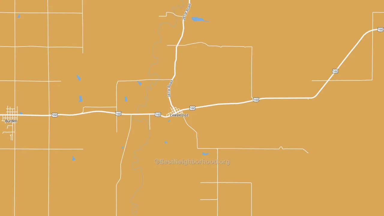 Map of the best neighborhoods in the 67023 area, with better matches in green and worse matches in red