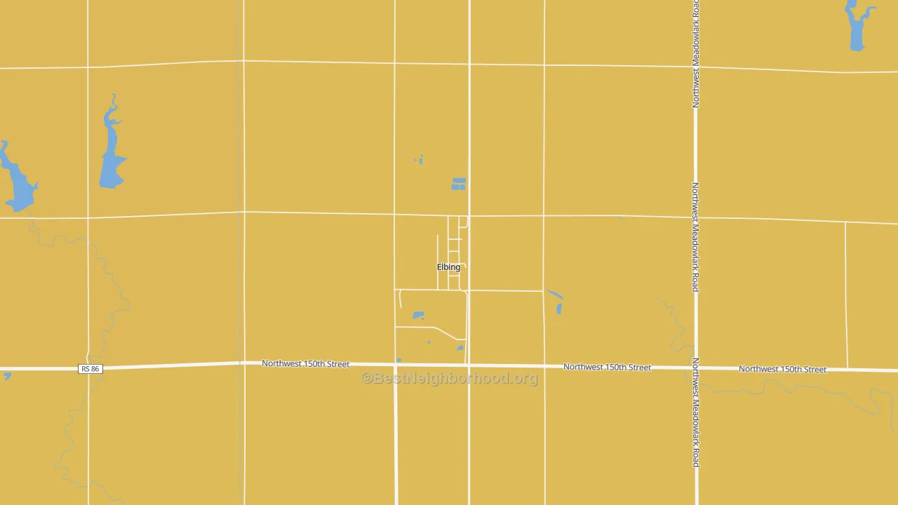 Map of the best neighborhoods in the 67041 area, with better matches in green and worse matches in red