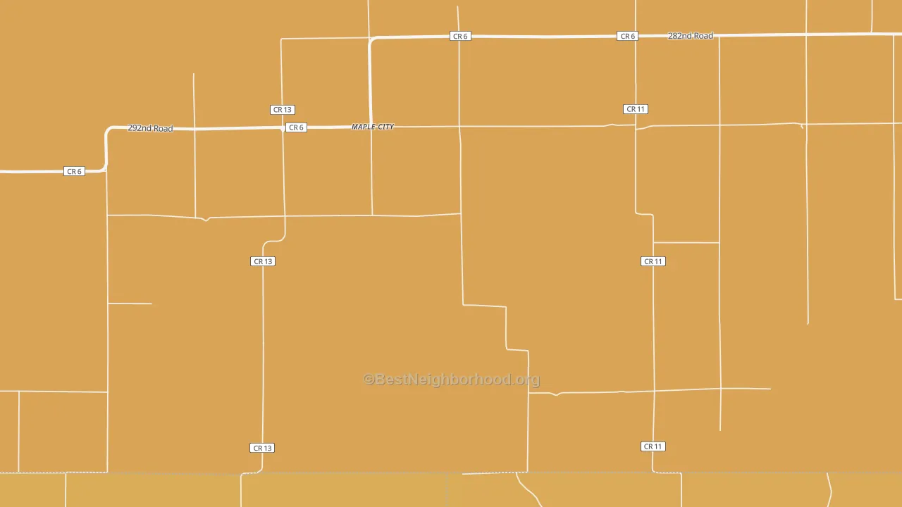 Map of the best neighborhoods in the 67102 area, with better matches in green and worse matches in red