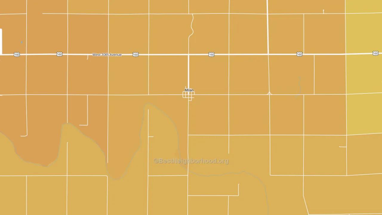 Map of the best neighborhoods in the 67105 area, with better matches in green and worse matches in red