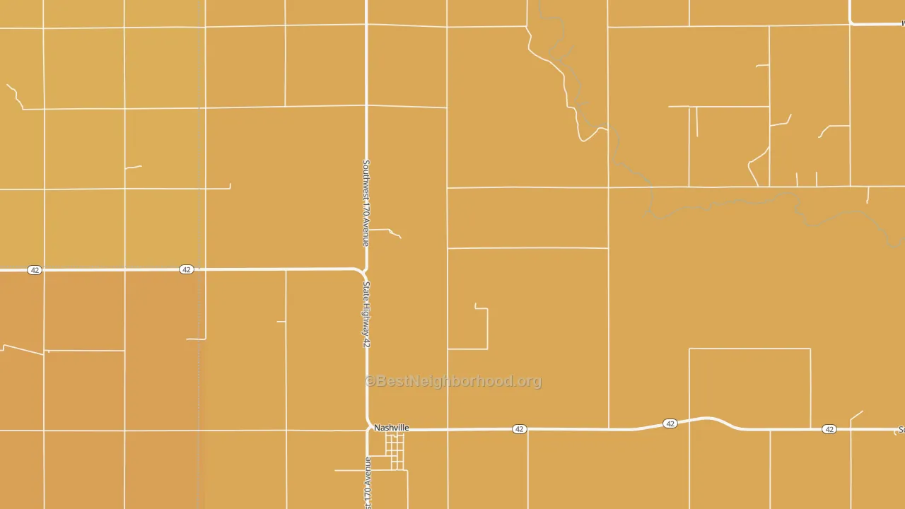 Map of the best neighborhoods in the 67112 area, with better matches in green and worse matches in red