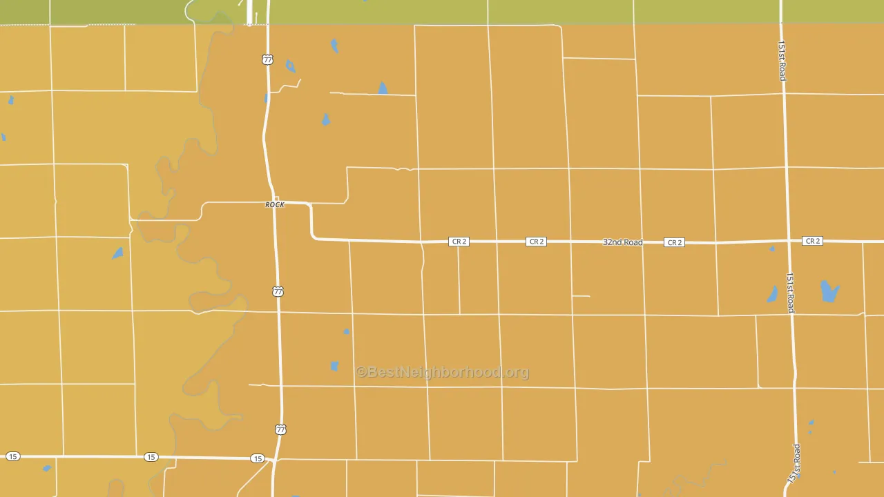 Map of the best neighborhoods in the 67131 area, with better matches in green and worse matches in red
