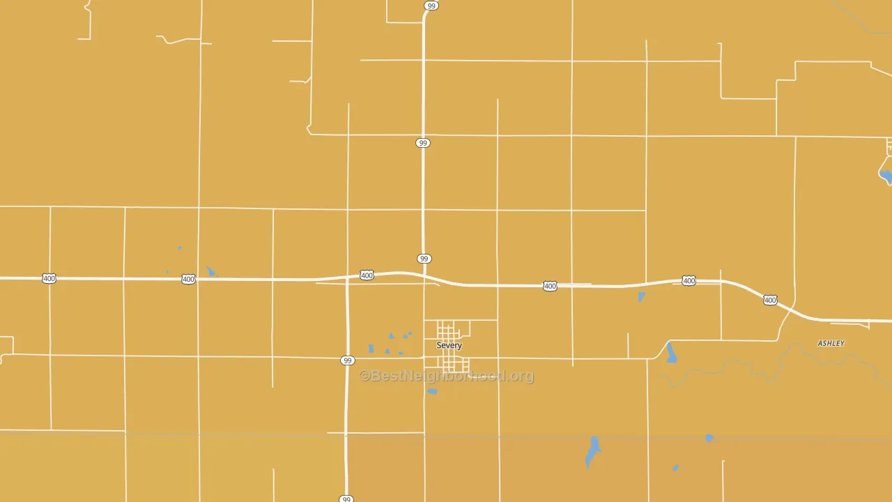 Map of the best neighborhoods in the 67137 area, with better matches in green and worse matches in red