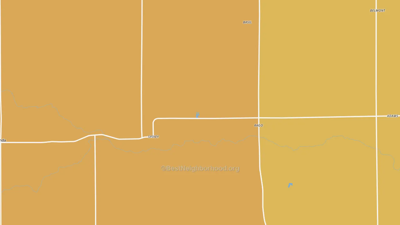 Map of the best neighborhoods in the 67142 area, with better matches in green and worse matches in red