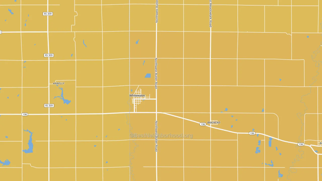Map of the best neighborhoods in the 67154 area, with better matches in green and worse matches in red