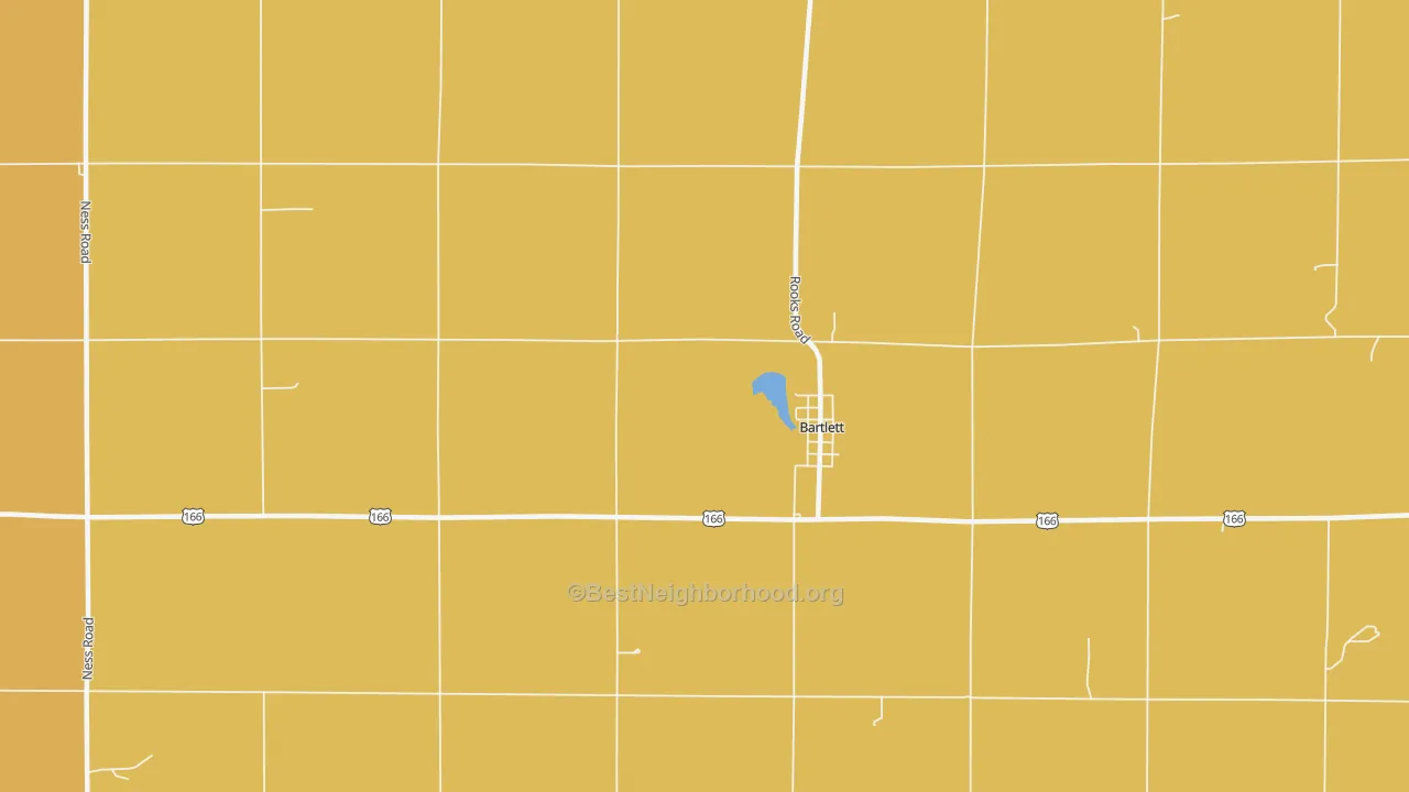 Map of the best neighborhoods in the 67332 area, with better matches in green and worse matches in red