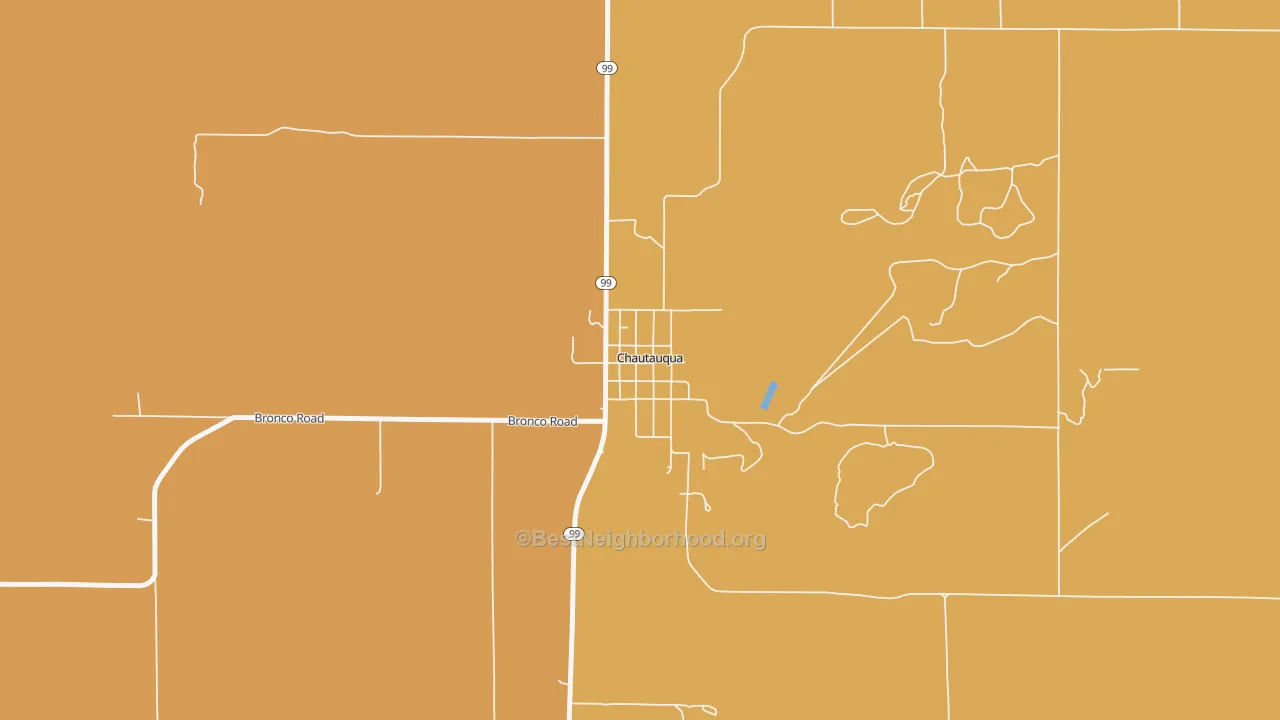 Map of the best neighborhoods in the 67334 area, with better matches in green and worse matches in red