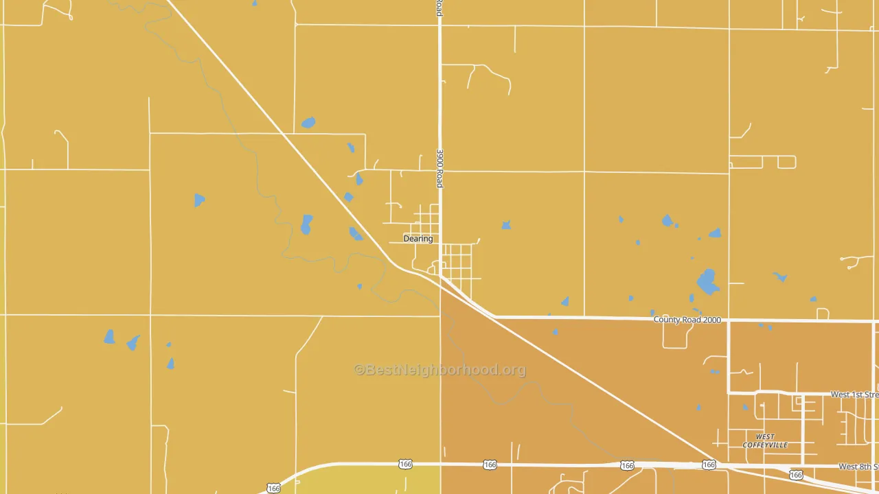 Map of the best neighborhoods in the 67340 area, with better matches in green and worse matches in red