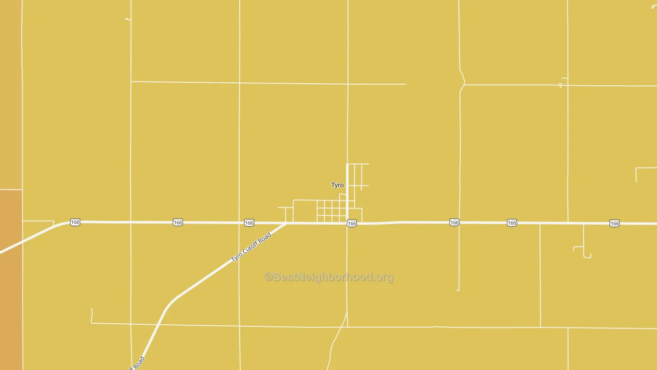 Map of the best neighborhoods in the 67364 area, with better matches in green and worse matches in red