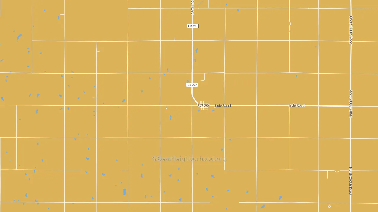 Map of the best neighborhoods in the 67417 area, with better matches in green and worse matches in red