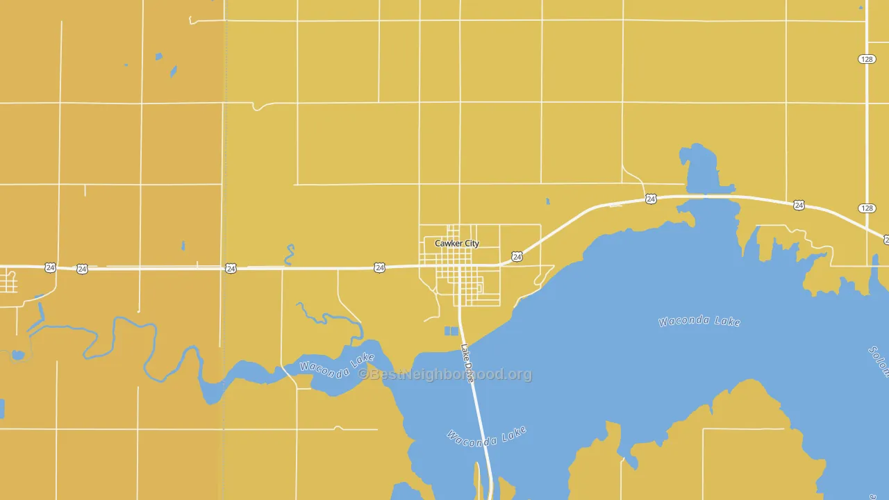Map of the best neighborhoods in the 67430 area, with better matches in green and worse matches in red
