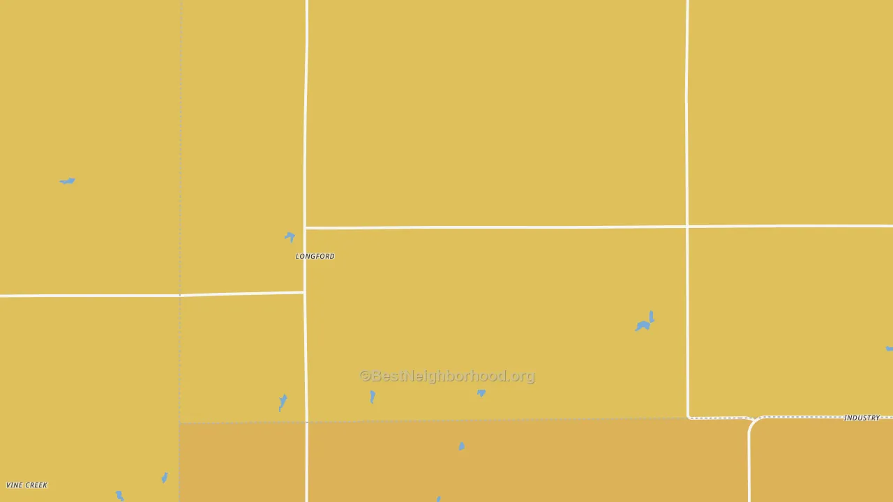 Map of the best neighborhoods in the 67458 area, with better matches in green and worse matches in red