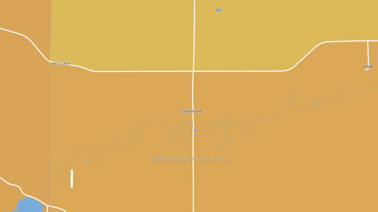 Map of the best neighborhoods in the 67481 area, with better matches in green and worse matches in red