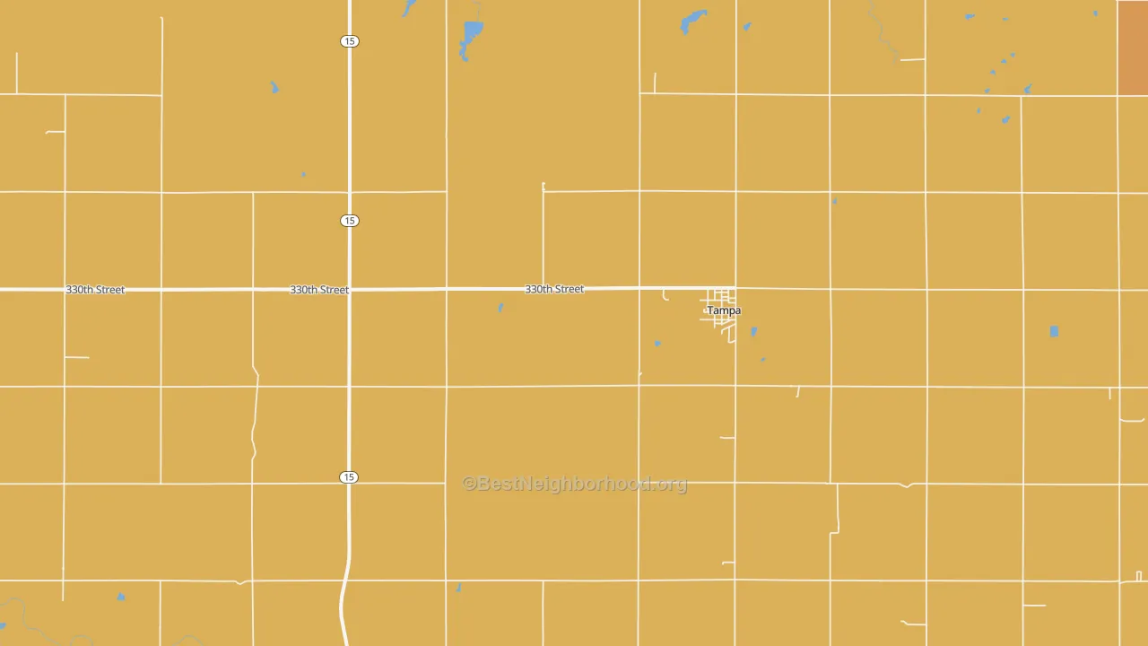 Map of the best neighborhoods in the 67483 area, with better matches in green and worse matches in red