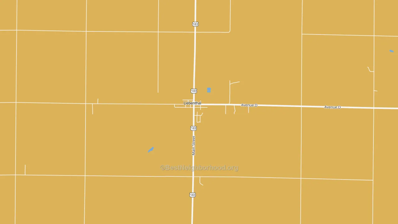 Map of the best neighborhoods in the 67553 area, with better matches in green and worse matches in red