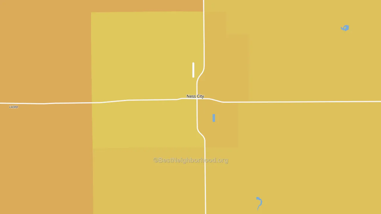 Map of the best neighborhoods in the 67560 area, with better matches in green and worse matches in red