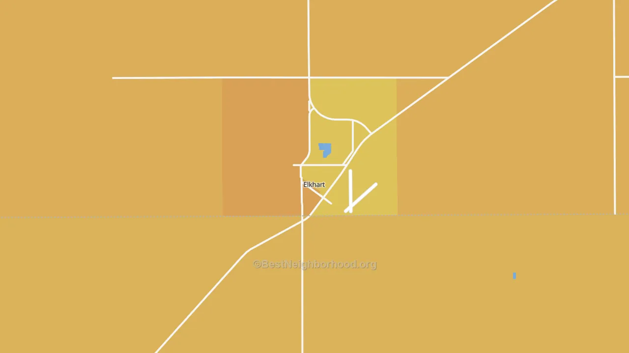 Map of the best neighborhoods in the 67950 area, with better matches in green and worse matches in red