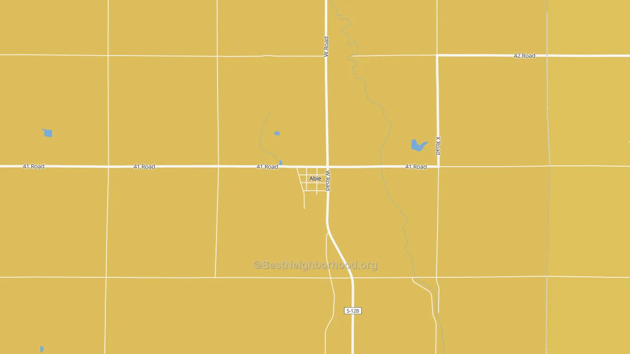 Map of the best neighborhoods in the 68001 area, with better matches in green and worse matches in red