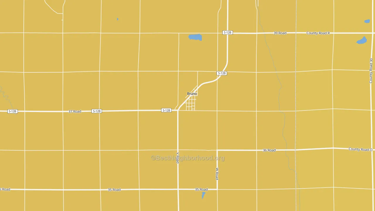 Map of the best neighborhoods in the 68014 area, with better matches in green and worse matches in red
