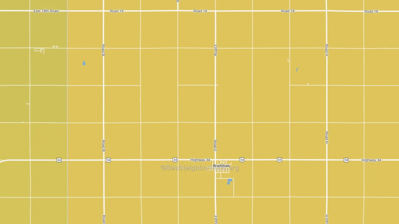 Map of the best neighborhoods in the 68319 area, with better matches in green and worse matches in red