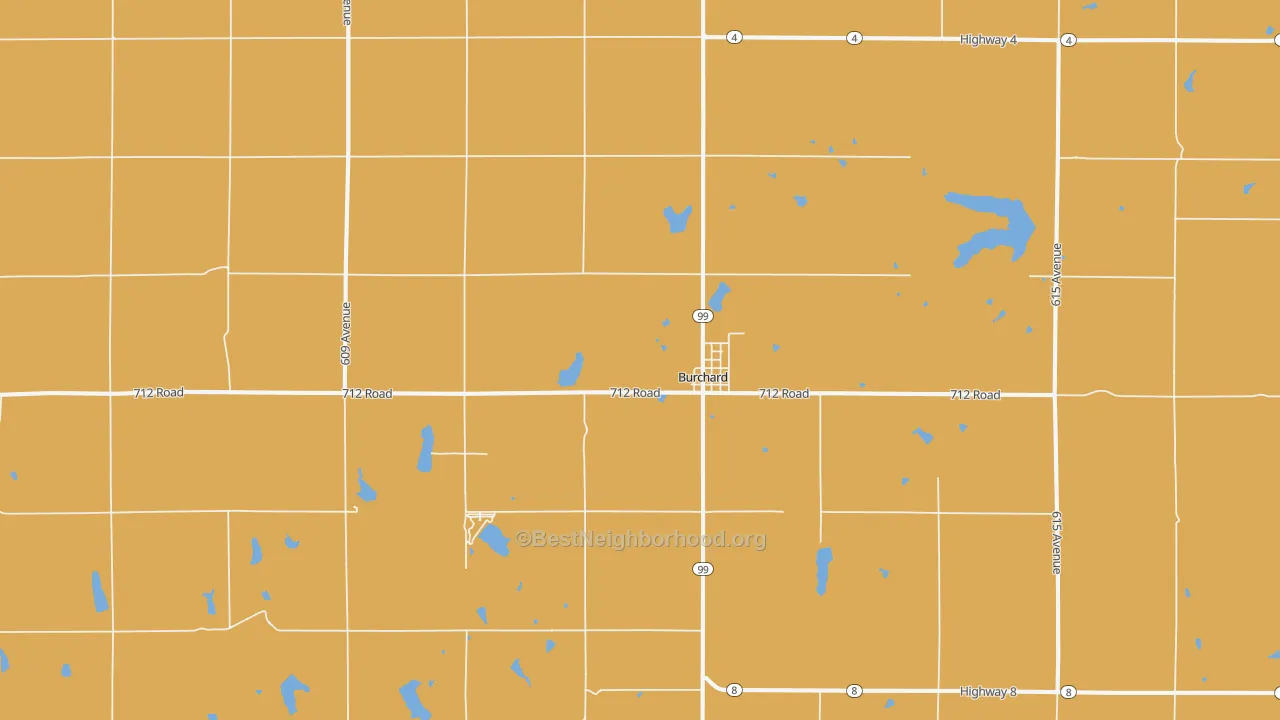 Map of the best neighborhoods in the 68323 area, with better matches in green and worse matches in red